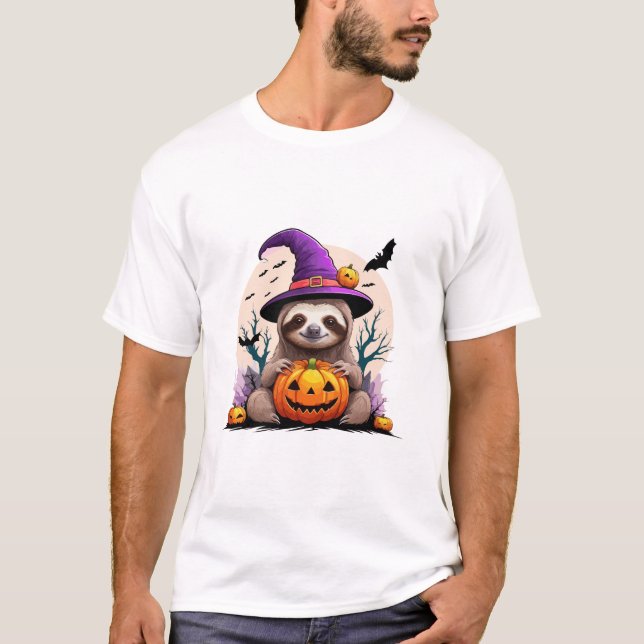 Lenträd rosa hatt Halloween T Shirt (Framsida)