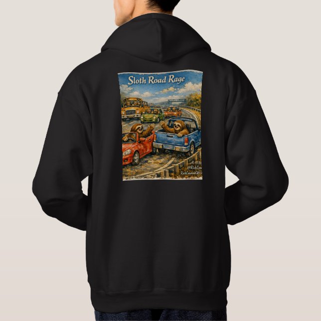 LenträdningsVägRaseri – Rockwell-Inspirerad Akvare Hoodie (Baksida)