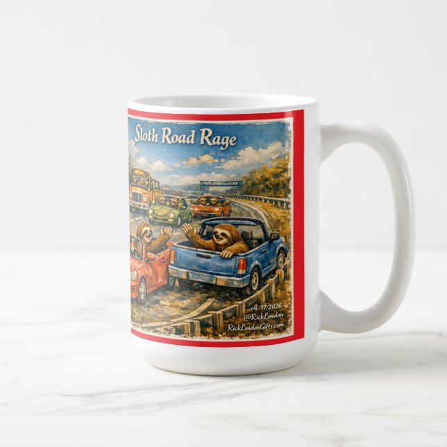 LenträdningsVägRaseri – Rockwell-Inspirerad Akvare Kaffemugg (Höger)