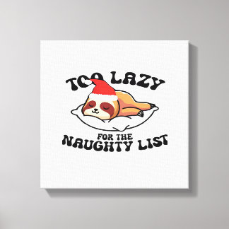 Lenträg för lat för den naughty list, rolig jul canvastryck