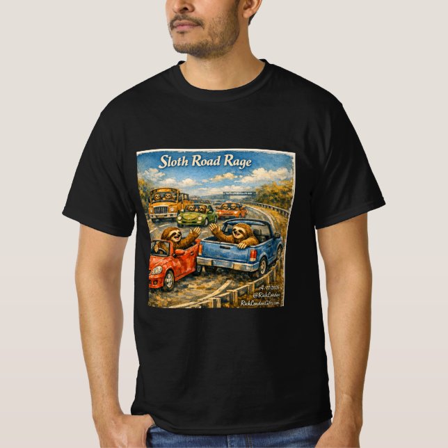 Lentväg Raseri – Rockwell-Inspirerad Akvarellbil T Shirt (Framsida)