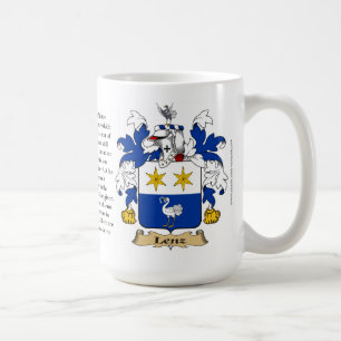 Lenz, ursprung, det menande och vapenskölden kaffemugg