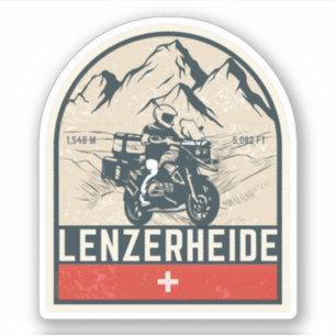 Lenzerheide-passet schweiziska-alperna motorcykelt klistermärken