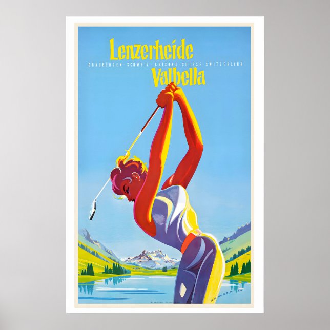 Lenzerheide Valbella Vintage Travel Poster (Framsidan)