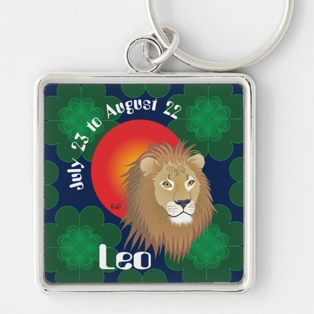 Leo 23-22-82 Keychains Fyrkantig Silverfärgad Nyckelring (Framsidan)