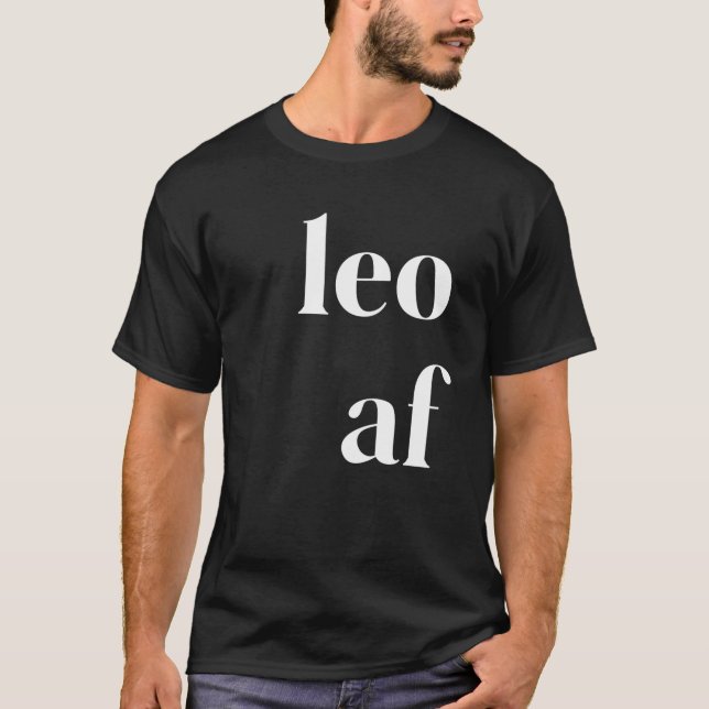 Leo AF Womens Manar Zodiac Birthday Astrology Star T Shirt (Framsida)