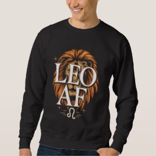 Leo AF Zodiac Sign Horoscope Astrology Birthday Lång Ärmad Tröja