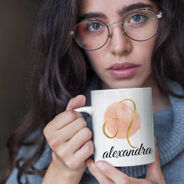 Leo Anpassade Watercolor Zodiac Design Coffee Kaffemugg