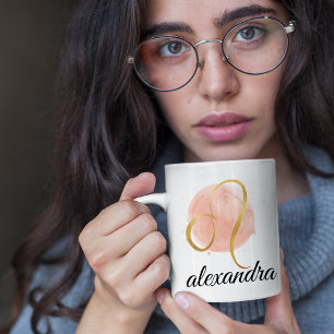 Leo Anpassade Watercolor Zodiac Design Coffee Kaffemugg