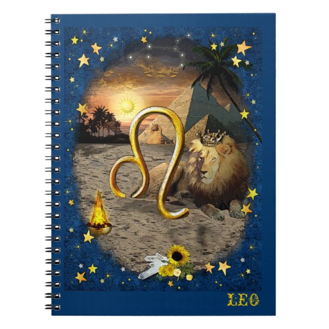 Leo ♌ anteckningsbok med spiral (Framsidan)