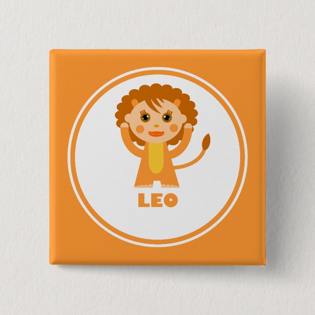 Leo är mitt Zodiac-tecken Knapp (Framsida)