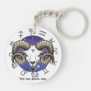 Leo Aries Zodiak Nyckelring i Akryl