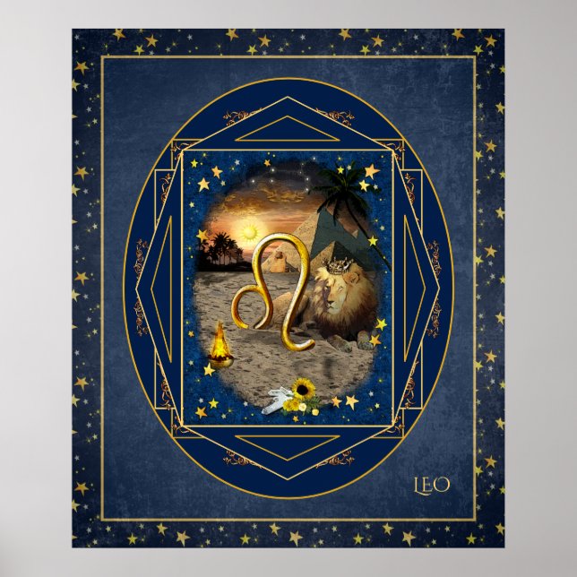 Leo ♌ Art Collage Poster (Framsidan)