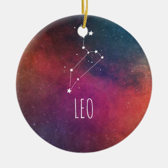 Leo astrologi julgransprydnad keramik (Framsidan)