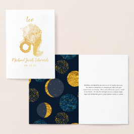 Leo Astrologi | Personlig Zodiakstecken Folierat Kort