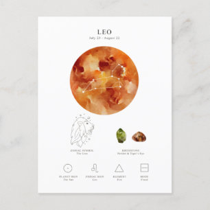 Leo Astrological Sign Vykort