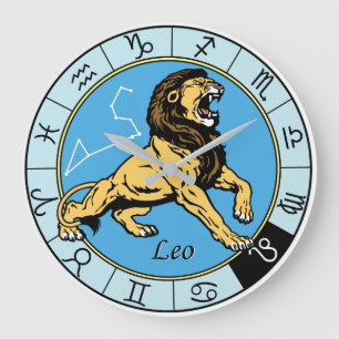leo astrological zodiac-tecken stor klocka