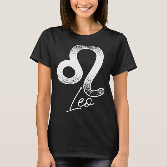 Leo Astrology and Horoscope Zodiac Sign T Shirt (Framsida)