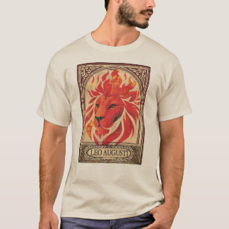 Leo astrology august birthday zodiac lion fire t shirt