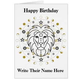 Leo Astrology Birthday Card 23-22 juli Hälsningskort