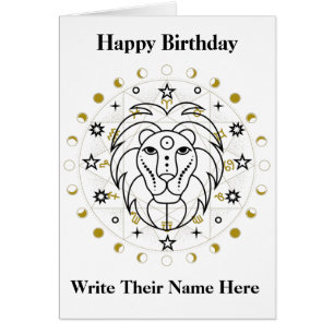 Leo Astrology Birthday Card 23-22 juli Hälsningskort