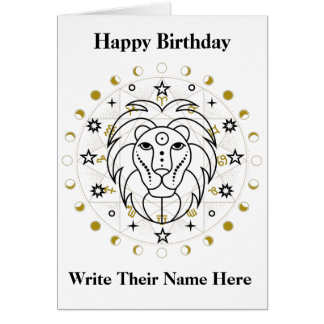 Leo Astrology Birthday Card 23-22 juli Hälsningskort