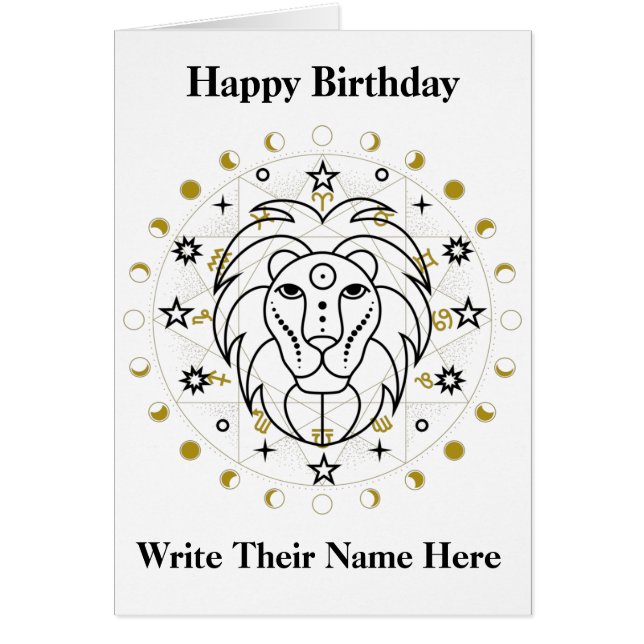 Leo Astrology Birthday Card 23-22 juli Hälsningskort (Framsidan)