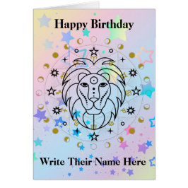 Leo Astrology Birthday Card 23-22 juli Hälsningskort