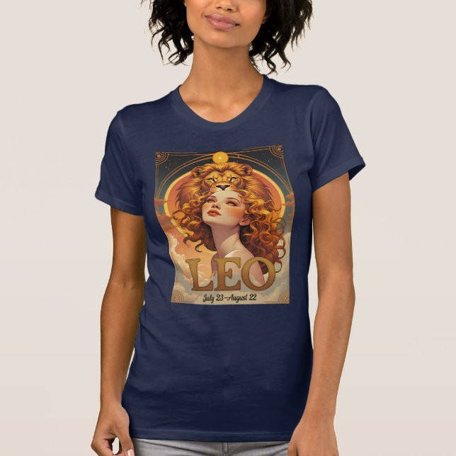 Leo Astrology Lejon Birthday juli August Zodiac T Shirt (Framsida)
