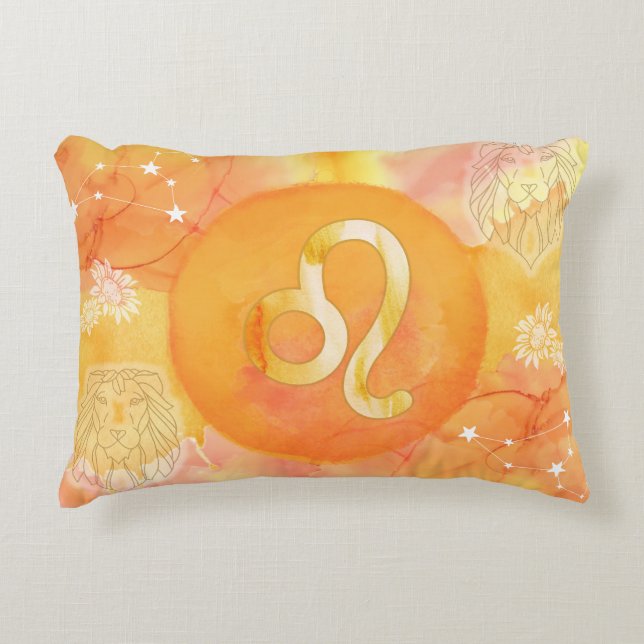 Leo Astrology Zodiac Sign Traits accent Pillow Prydnadskudde (Framsidan)