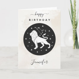 Leo Astrology Zodiac Stjärntecken Horoscope Marble Kort