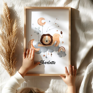 Leo Baby - Din lilla Lejona Zodiac Nursery Poster