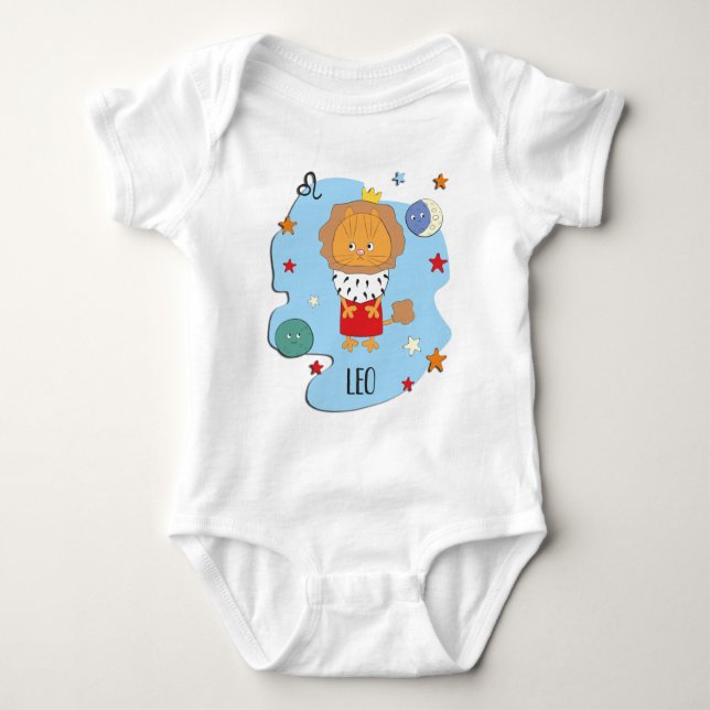 Leo Baby Zodiac T Shirt (Framsida)