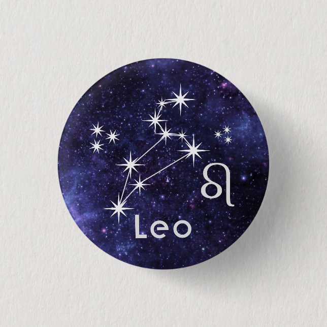 Leo Badge, Zodiac Horoscope Badge Knapp (Framsida)