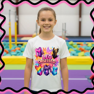 Leo Besatta Färgglada Gymnastikdrott Leotard T Shirt