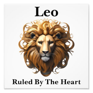 Leo Birth Sign, Lejon, föreskriven av hjärtat. Fototryck