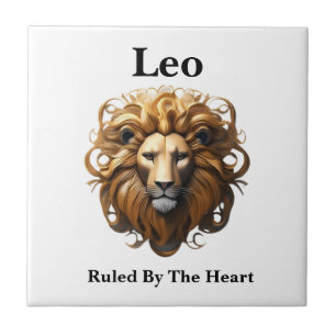 Leo Birth Sign, Lejon, föreskriven av hjärtat. Kakelplatta