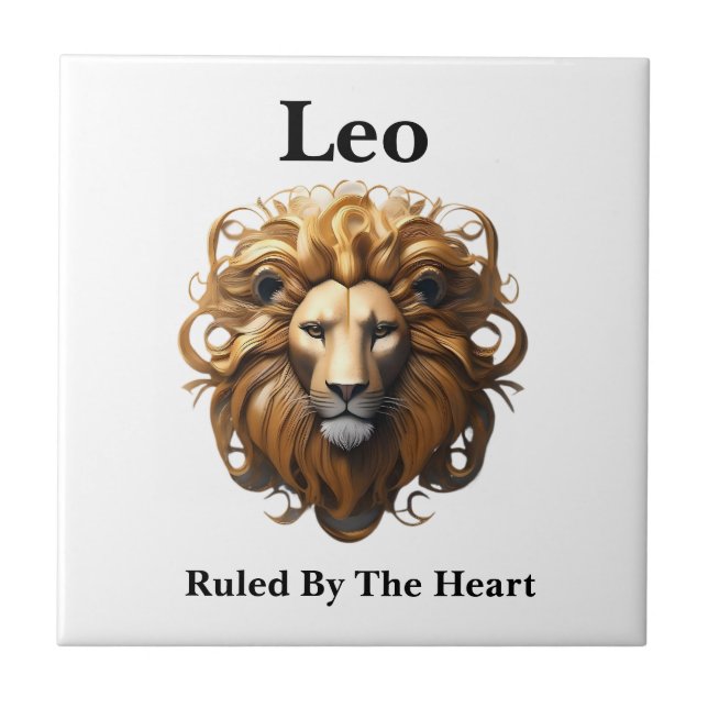 Leo Birth Sign, Lejon, föreskriven av hjärtat. Kakelplatta (Framsidan)