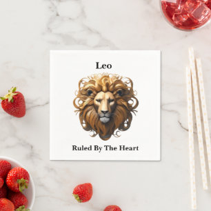 Leo Birth Sign, Lejon, föreskriven av hjärtat. Pappersservett