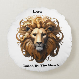 Leo Birth Sign, Lejon, föreskriven av hjärtat. Rund Kudde