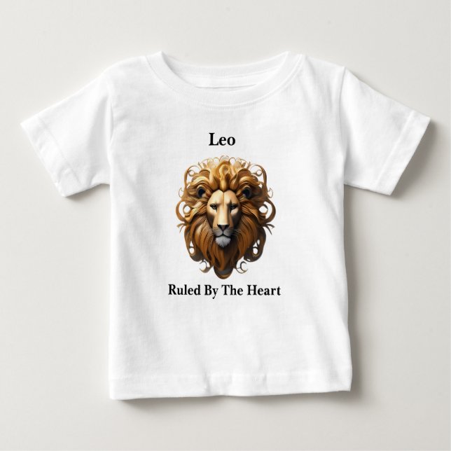 Leo Birth Sign, Lejon, föreskriven av hjärtat. T Shirt (Framsida)