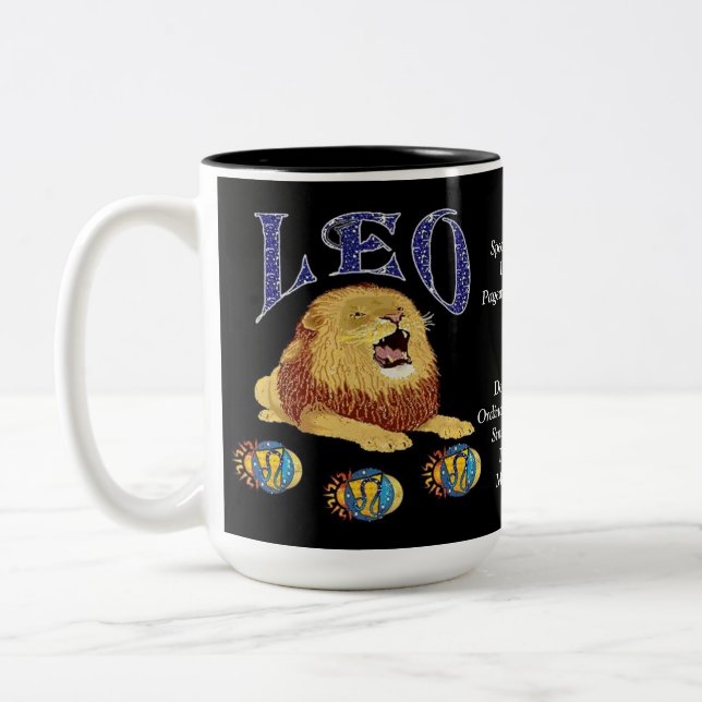 Leo Birth Sign Zodiac Mugg (Vänster)