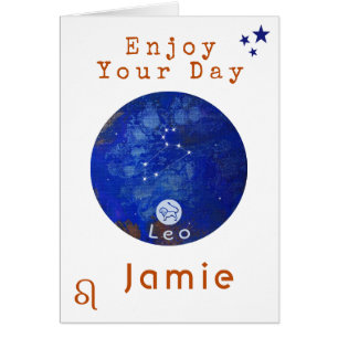 Leo Birthday Card, Horoscope Zodiac Birthday Card Hälsningskort