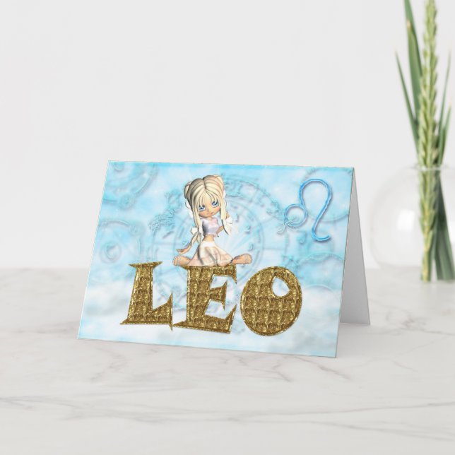 Leo Birthday Card söt Kort (Framsida)