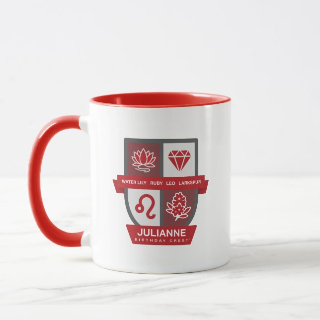 Leo Birthday Crest™ for July 23-31 Mug Mugg (Vänster)