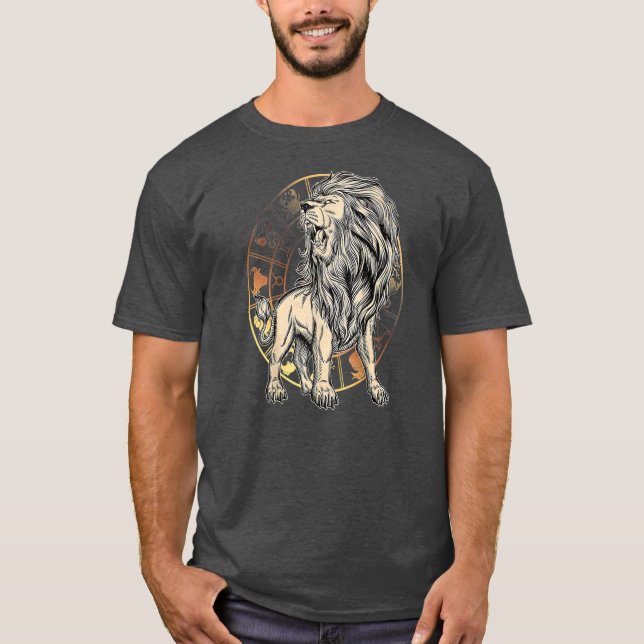 Leo Birthday-gåva född i juli: Zodiac Leo  T Shirt (Framsida)