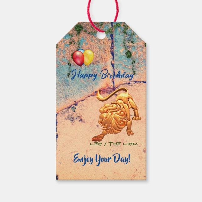 Leo Birthday Gift Märkres Presentetikett (Framsidan)