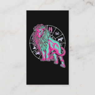 Leo Birthday Lejon Zodiac Sign Born i juli Visitkort