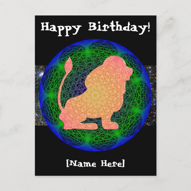 Leo Birthday vykort (Framsida)