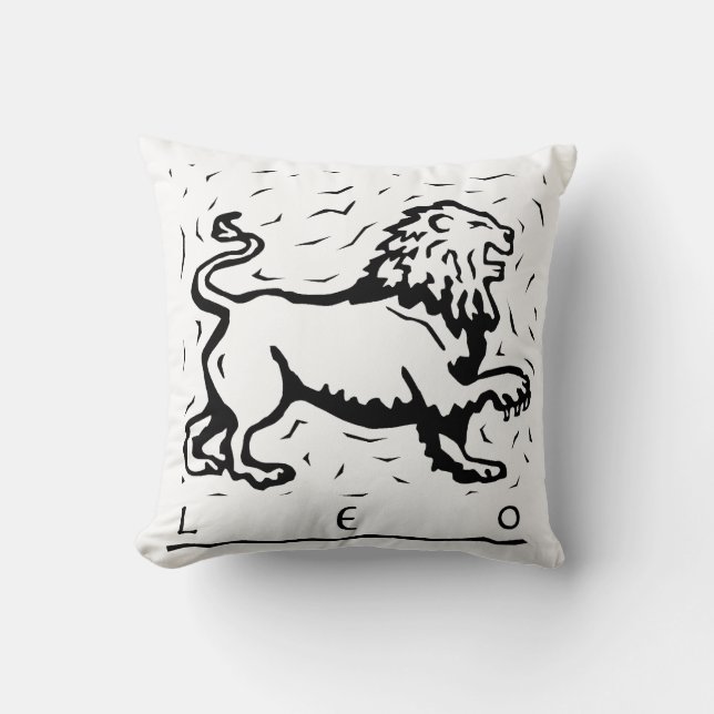 Leo Birthday Year Astrological Zodiac Sign Pillow Kudde (Framsida)